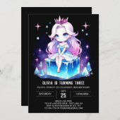 Invitation Queen Simple Princesse Anniversaire (Devant / Derrière)