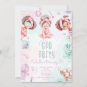 Invitation Queens Black girl Spa fête Anniversaire (Devant)