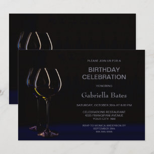 Invitation Quel âge Anniversaire Célébration Vin Verre