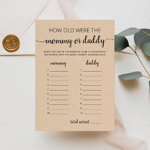 Invitation Quel âge avaient-ils à jouer Baby shower partie Ca
