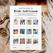 Invitation Quel âge avaient les mariés Jeu de Baby Shower