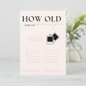 Invitation Quel âge avait la mariée et la mariée jeu nuptiale (Debout devant)