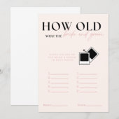 Invitation Quel âge avait la mariée et la mariée jeu nuptiale (Devant / Derrière)