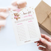 Invitation Quel Âge Ont-Ils Joué Baby shower Teddy Bear Card