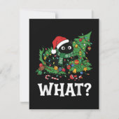 Invitation Quel arbre de Noël drôle de chat noir (Devant)