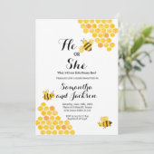 Invitation Quel bébé abeille Genre Révéler Douche (Debout devant)