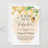 Invitation Quel bébé abeille Genre Révéler Douche (Devant)