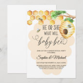 Invitation Quel bébé abeille Genre Révéler Douche (Devant / Derrière)