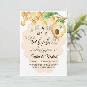 Invitation Quel bébé abeille Genre Révéler Douche