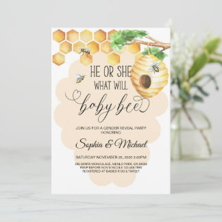 Invitation Quel bébé abeille Genre Révéler Douche