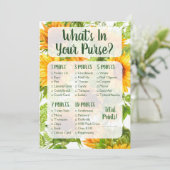 Invitation Quel est dans votre sac Jeu de douche tournesol Ja (Debout devant)