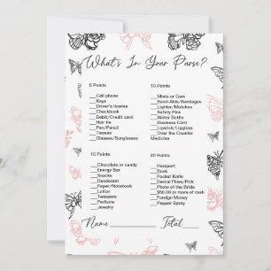 Invitation Quel est le contenu de votre sac papillon Shower d