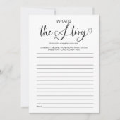 Invitation Quel est le jeu de la douche de mariée "Histoire" (Devant)