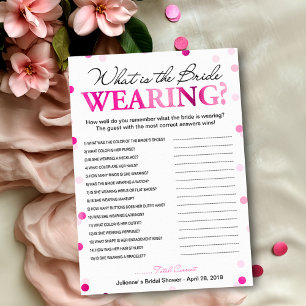 Invitation Quel est le jeu de la robe de mariée Magenta Con