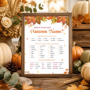 Invitation Quel est votre nom d'automne confortable ? Jeu de