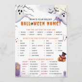 Invitation Quel est votre nom effrayant d'Halloween ? Jeu de (Devant)