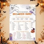 Invitation Quel est votre nom effrayant d'Halloween ? Jeu de