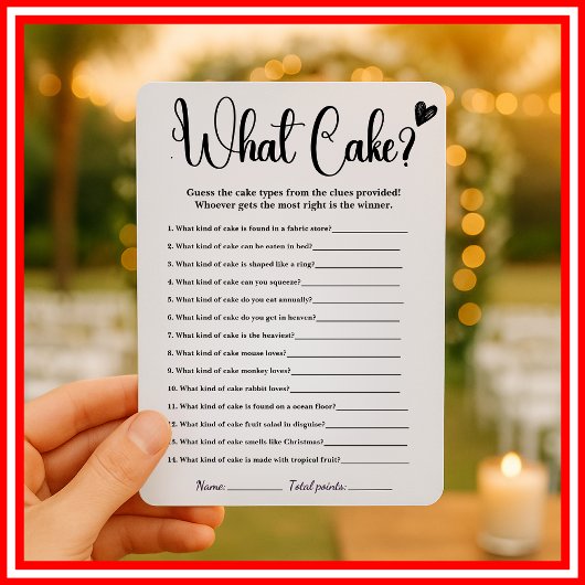 Invitation Quel jeu de gâteau pour une douche de mariée éléga