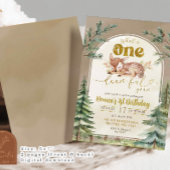 Invitation Quel Onedeerererful Forest Boho 1er Birthday Boy