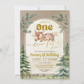 Invitation Quel Onedeerererful Forest Boho 1er Birthday Boy (Devant)