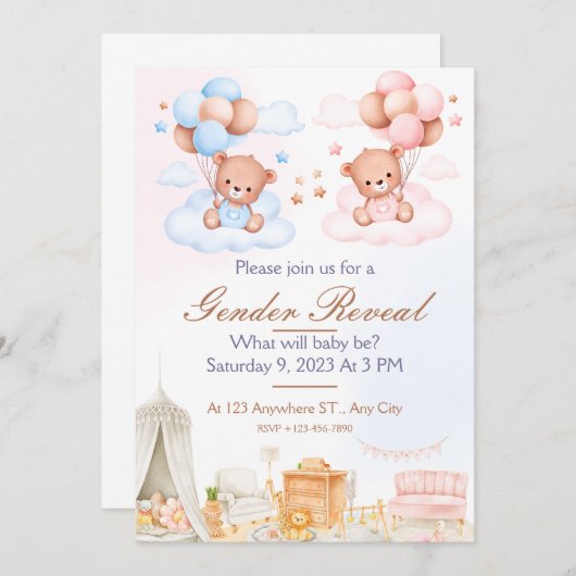 Invitation Quel sera bébé? (Devant / Derrière)