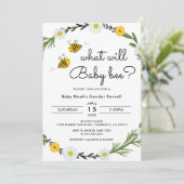 Invitation Quel sera le Baby shower de révélation du genre Ba (Debout devant)