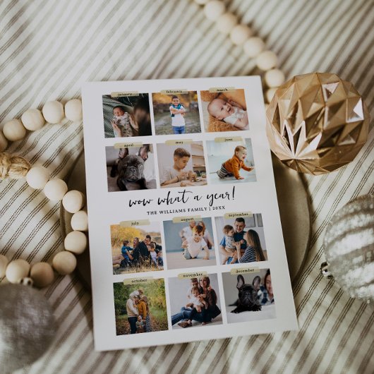 Invitation Quelle année | 12 Photo Collage Fêtes de Noël