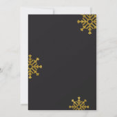 Invitation Quelle Année ! | Photo de Noël moderne Noir & Or (Dos)