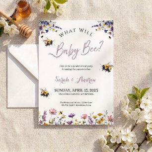 Invitation Quelle fête de révélation du sexe de bébé abeille
