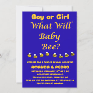 Invitation Quelle révélation de sexe de bébé abeille