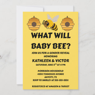 Invitation Quelle révélation de sexe de bébé abeille