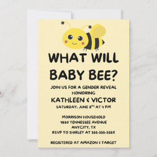 Invitation Quelle révélation de sexe de bébé abeille