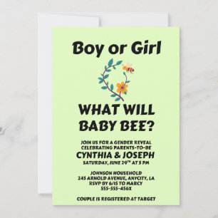 Invitation Quelle révélation de sexe pour bébé abeille