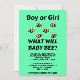 Invitation Quelle révélation de sexe pour bébé abeille