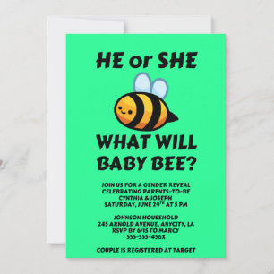 Invitation Quelle révélation du sexe de bébé abeille