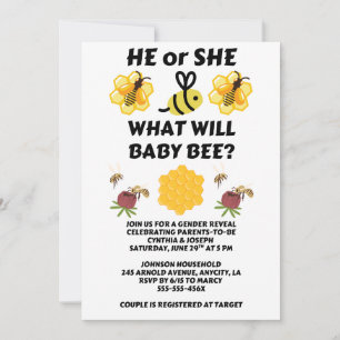 Invitation Quelle révélation du sexe de bébé abeille