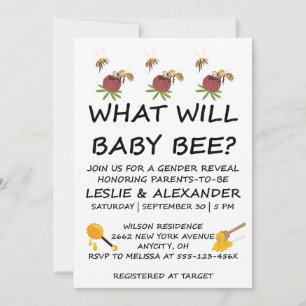 Invitation Quelle sera la révélation du sexe de bébé abeille