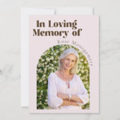 Invitation Quelle vie, en mémoire de, histoire d'un être aimé (Dos)