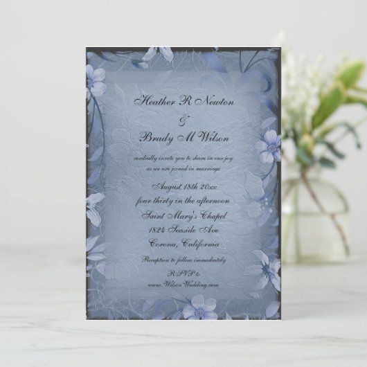 Invitation Quelque chose bleue (Debout devant)