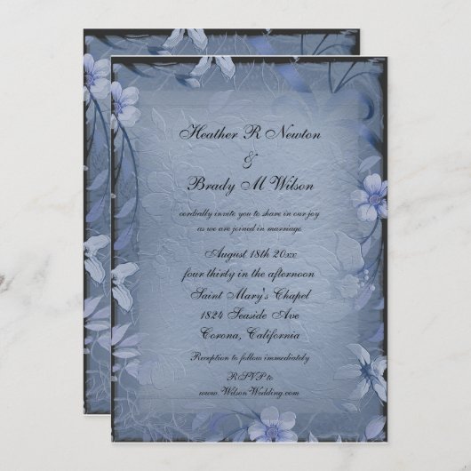 Invitation Quelque chose bleue (Devant / Derrière)