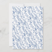 Invitation Quelque chose Blue Bow Vin bouteille Rose Floral (Dos)