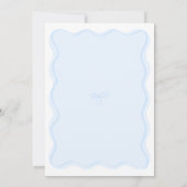 Invitation Quelque chose Blue Bow Wavy Fête des mariées moder (Dos)