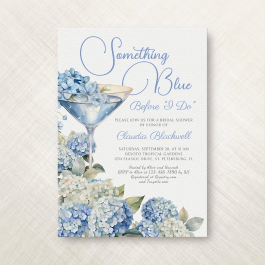 Invitation Quelque chose Blue Hydrangea nuptiale douche Invit