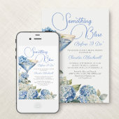 Invitation Quelque chose Blue Hydrangea nuptiale douche Invit