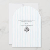 Invitation Quelque chose Blue Preppy Lace Fête des mariées de (Dos)