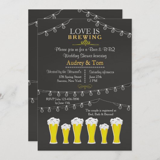 Invitation Quelque chose brasse Customisé (Devant / Derrière)