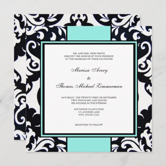 Invitation Quelque chose de bleu (Devant / Derrière)