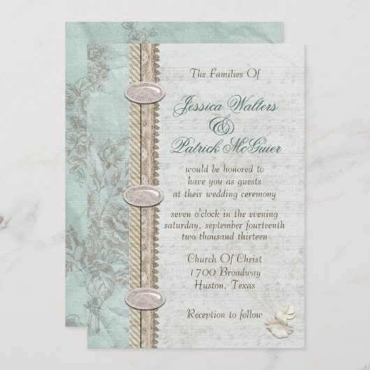 Invitation Quelque chose de bleu (Devant / Derrière)