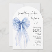 Invitation Quelque chose de bleu aquarelle Fête des mariées a (Devant)