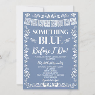 Invitation Quelque Chose de Bleu Avant de Faire Baby Shower d
